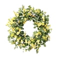 thumbnail image 2 of Corona artificial de primavera y verano para puerta principal, con base de ratán, flores de plástico y tela, 48 cm de diámetro, colgante decorativo de pared para hogar e interior., 2 of 7