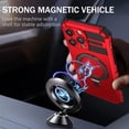 thumbnail image 3 of Compatible with iPhone 15 Pro Max Case Magnetic Stand [Compatible with MagSafe] [Drop Protection] [Camera Lens Protector] Shockproof Protective Case with Rotatable Invisible Kickstand, Red, 3 of 8