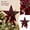 A003- Burgundy Velvet Star Topper, variant on Velvet Bow Christmas Tree Topper with Pinecone and Hanging Bells, Festive Rustic Christmas Decor for Living Room Decorations and Holiday Party Decor, Elegant Christmas Gift for