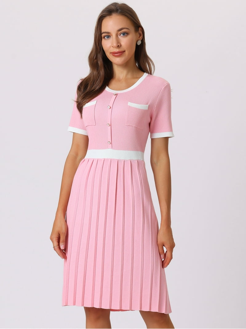 pink contrast color dress Cottagecore Floral Contrast Color Dress L I Retro Fairy
