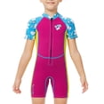 thumbnail image 1 of Soidarity Traje de neopreno para niños, traje de baño de una pieza de manga corta con cuello Multicolor para niñas, traje de baño para nadar y Deportes acuáticos Rojo púrpura XXL Soidarity OD003646-05, 1 of 6