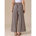 thumbnail image 3 of DARING DIVA Women's Striped Palazzo Lounge Pants Small Black Brown, 3 of 6