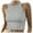 Grey, variant on Short Tops Solid Women's Vest Color Sleeveless Tank Neck Round Women's Blouse