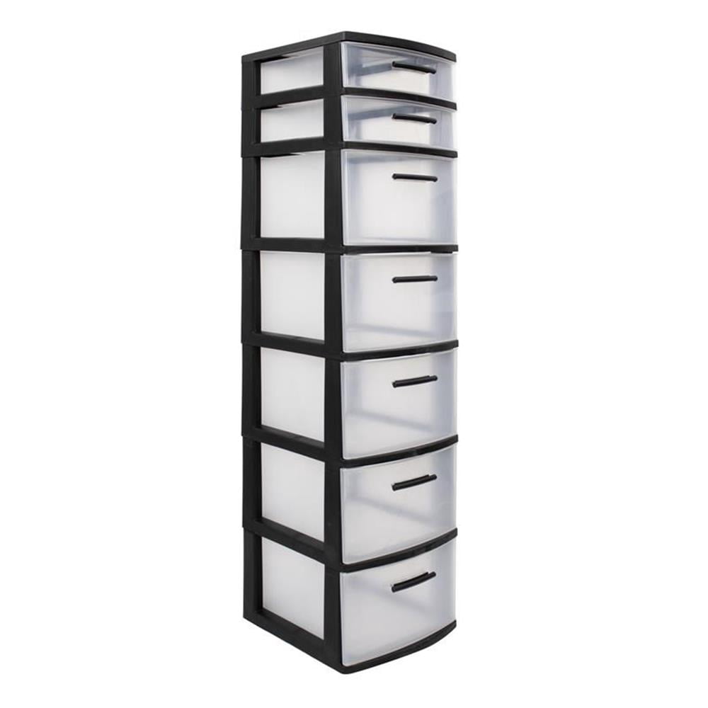 MQ Eclypse 7-Drawer Plastic Storage Unit, Black
