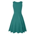 thumbnail image 3 of KaLI_store Spring Dresses for Women Women's Casual Flowy Pleated Loose Dresses Short Sleeve V Neck Ruffle Leopard Print High Waist Dresses Green,XL, 3 of 5