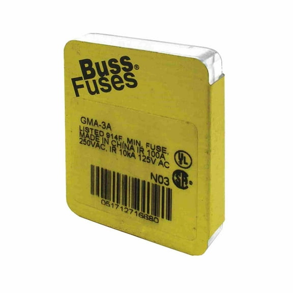 Bussmann GMA-2A 2 Amp Glass Fast Acting Cartridge Fuse, 250V UL Listed, 5-Pack by Bussmann