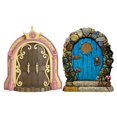 thumbnail image 2 of 2x puerta de de madera regalos fiesta favores DIY proyecto decoración miniatura escena estatua escultura para patio arte estilo c Macarena Puerta de cuento de hadas, 2 of 7