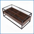thumbnail image 5 of LumiSource Contemporary Black Metal Walnut Glass Coffee Table with Storage for Living Room, 5 of 5