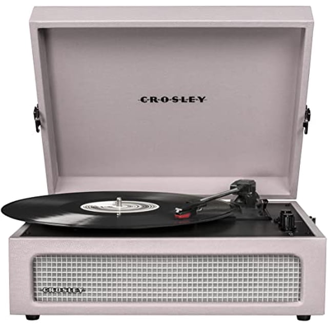 Crosley CR8017B-AM Voyager Tocadiscos de vinilo portátil vintage con entrada/salida Bluetooth y altavoces integrados, Amatista