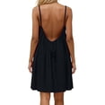 thumbnail image 5 of Aimik Women's Spaghetti Strap Backless Mini Dress Summer Scoop Neck Tie Back Flowy Cover Up Dress Lightweight Beach Sundress, 5 of 6
