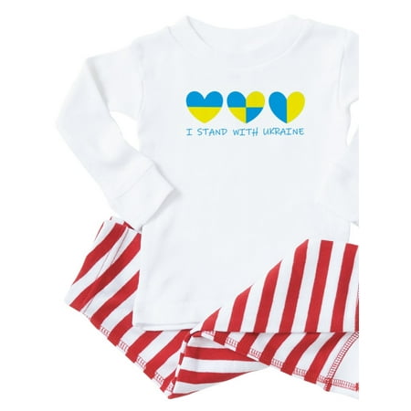 

CafePress - I Stand With Ukraine Heart Pajamas - Toddler Long Sleeve Pajama set