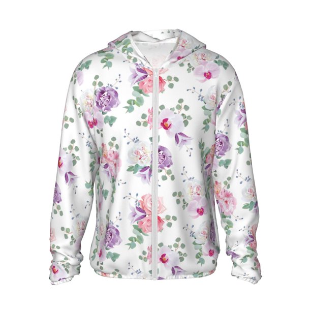 Balery Rose Flower B Sudadera ligera de manga larga con capucha y protección solar UPF 50+ para hombre y mujer, ideal para pesca y running-X-Large