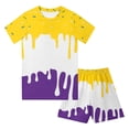 thumbnail image 2 of Boys Summer 2-Piece Set 6-12 Months 12-24 Months 2t 3t 4t 5t 6t 7t Children Cool Print Short Sleeve T-Shirt And Elastic Waist Shorts(Yellow,9-10 Years), 2 of 5