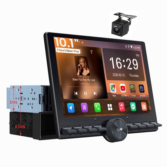 ATOTO 10.1" Single Din Car Stereo Backup Camera, QLED Floating Touchscreen with Volume Knob Double Din Car Radio,ChatGPT AI, Wireless Apple CarPlay & Android Auto, Bluetooth, GPS,HDMI Out, DSP
