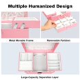 thumbnail image 3 of Jewelry Box Organizer, Jewelry Boxes for Women Girls, 3 Layers Jewelry Gift Box for Christmas, Valentine's Day, Birthday, Mother's Day, 3 of 8
