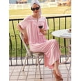 thumbnail image 3 of Ekouaer Women Zipper Robes Knit Short Sleeve House Coat Soft Bathrobe Full Length Housecoat Dressing Gown with Pockets, 3 of 6