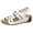 White, variant on Womens Orthopedic Sandals Low Wedge Slingback Walking Shoes Fashion Buckle Cutout Leather Platform Beach Shoes White Size 7