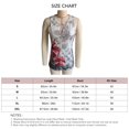 thumbnail image 3 of Chaleco Sin mangas con botón delantero y busto con recorte de verano estampado floral para mujer para uso diario, 3 of 3
