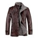 thumbnail image 3 of Large size genuine leather men's jacket autumn and winter lapel fur coat dad's fur jacket, 3 of 3