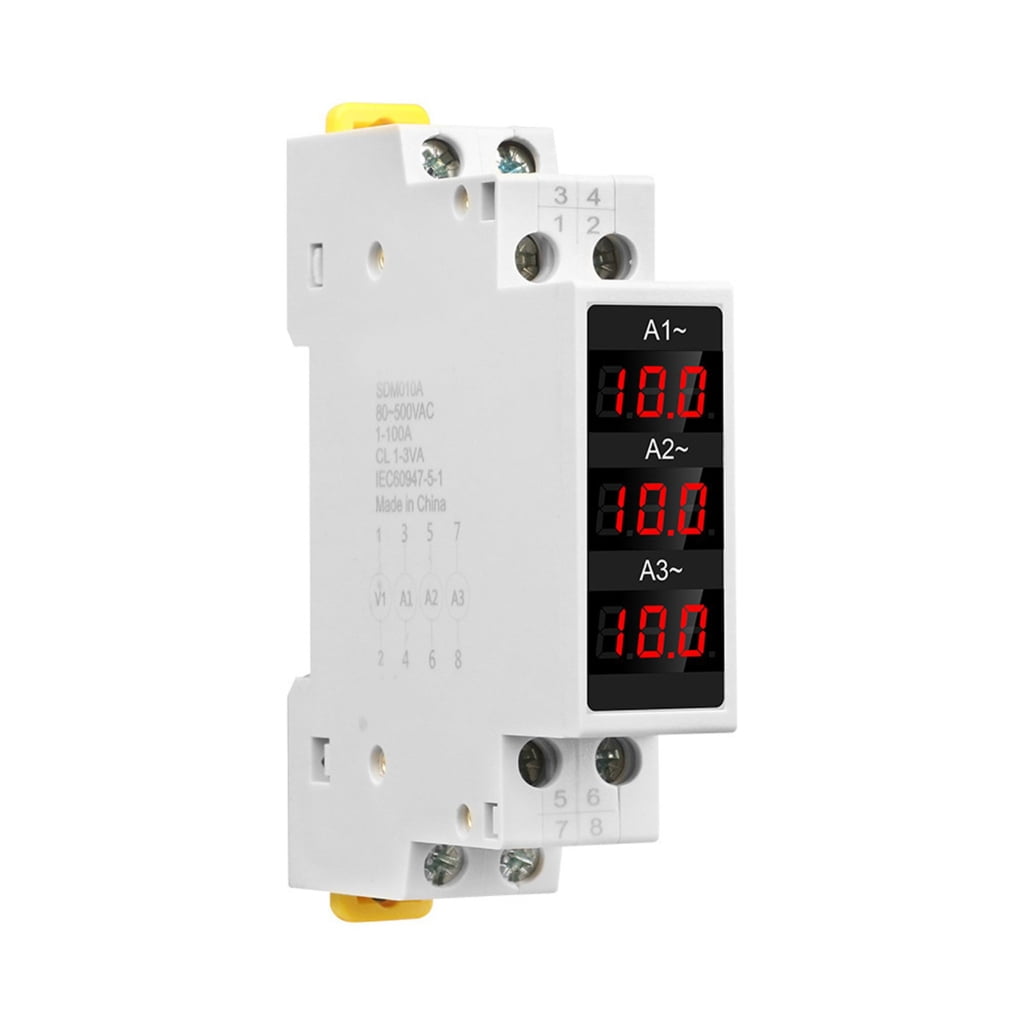 Din Rail Apmere Meter AC80V~500V 1~100A Three Phase Modular Ammeterindicator