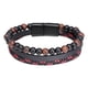 thumbnail image 2 of Pulsera de cuentas con forma de ojo de piedra volcánica natural, pulsera moldeable, pulsera de cuerda de cuero vacuno, pulsera de ágata, calentador, 2 of 3