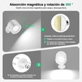 thumbnail image 3 of Lámpara de pared con fuente de luz UP&Down, Aplique de Pared Interior, apliques de pared recargables,Luces LED y RGB, Led Wall Sconce Con Control Táctil y Remoto, 360° rotación (Blanco), 3 of 7