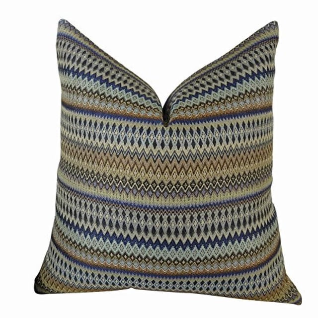 Plutus Zig Along Indigo Handmade Pillow, (20" x 20")