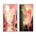 thumbnail image 2 of Designart "Pastel Gold Serenity Boho Landscape III" Modern Geometric Framed Wall Art Set Of 2 - Modern Pink Gallery Wall Frame Set For Home Decor, 2 of 6