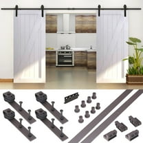 10FT Country Antique Dark Coffee Steel Sliding Barn Wood Door Hardware Track Set