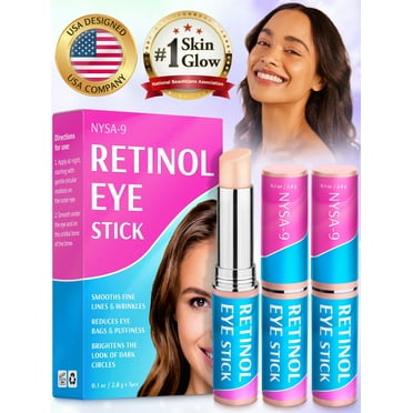 Retinol Eye Stick (Pack of 3), Eye Cream for Dark Circles, Puffiness, Wrinkles & Eye Bags by Nysa-9