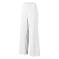 thumbnail image 4 of Womne's Pants Casual Solid Loose Cozy Comfy Straight Leg with Pockets Wide Leg Trousers Women White M, 4 of 6