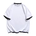 thumbnail image 1 of Qiopertar Liquidation à Moins de 5$ Pull Col Rond Rayé Manches Courtes Chemise Col Rond Manches Courtes en Liquidation Offres d'Accès Anticipé, 1 of 3