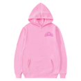 thumbnail image 4 of Tenues d'Automne pour Femmes 2024, Chandail à Capuchon pour Femmes Quotidien Polyvalents Décontractés Col Rond Chandails en Molleton Manches Longues Imprimé Haut Chandails en Molleton (Rose, TG), 4 of 4