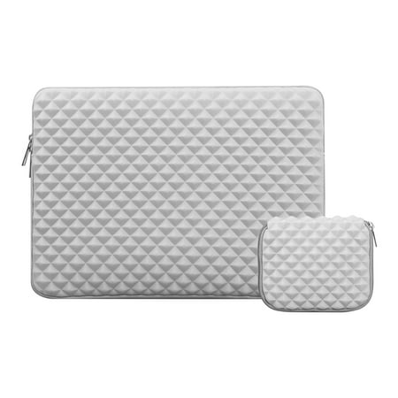 TSV Laptop Sleeve Bag Compatible 13-13.3 Inch MacBook Pro, MacBook Air, Notebook Computer with Small Case, Shock Resistant Diamond Foam Water Repellent Neoprene Chromebook Tablet