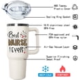thumbnail image 4 of 40 oz NurseTumbler with handle Lid and Straw, Best Nurse Ever Vacuum Insulated Travel Coffee Mug CupTumbler,Nurse Gifts for Women, 4 of 6