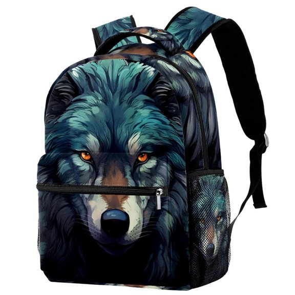 Lightweight Backpack Wolf School Bag Travel Laptop Daypack for Men Women Casual Rucksack