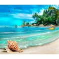 thumbnail image 1 of Otra decoración de la pared Kits de playa de pintura de diamante de bricolaje para adultos niños, kits de arte de diamante de paisaje de taladro completo redondo 5d pintura de gema de mar bordado, 1 of 5