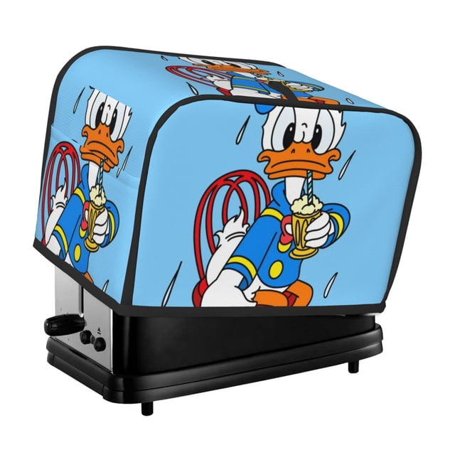 Funda para tostadora de 2 rebanadas con diseño de Donald Duck, funda protectora contra el polvo y las huellas dactilares para pan, de poliéster, fundas para pequeños electrodomésticos de cocina