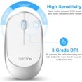 thumbnail image 3 of FYBTO Souris Bluetooth pour Mac, Souris Sans Fil pour MacBook Air/Pro, Souris Silencieuse pour MacBook, iPad, iPad Pro, Portable, Ordinateur, PC, Cahier, Argent, 3 of 6