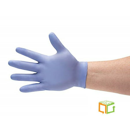 Blue Nitrile Powder Free Gloves Disposable Economy Gloves Size: Large - 100 Pieces (1 Box)