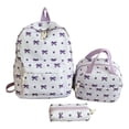 thumbnail image 2 of CUZIBR Large Capacity 3 Piece Backpack For Kids Cute Floral Bow Print School Backpack With Lunch Tote Bag Pencil Case Bookbag For Teen Girls Students Daily School Travel, 2 of 8