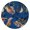Hawaiian P, variant on Celestial Round Elastic Tablecloth - Sun and Moon Astrology Print Waterproof Fitted Table Cover for Outdoor Dining, Windproof Picnic Cloth