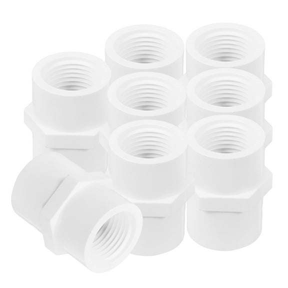 LOLIPPYY 8Pcs PVC Threaded Pipe Adapter Connector Durable Slip Socket for Indoor and Outdoor Plumbing