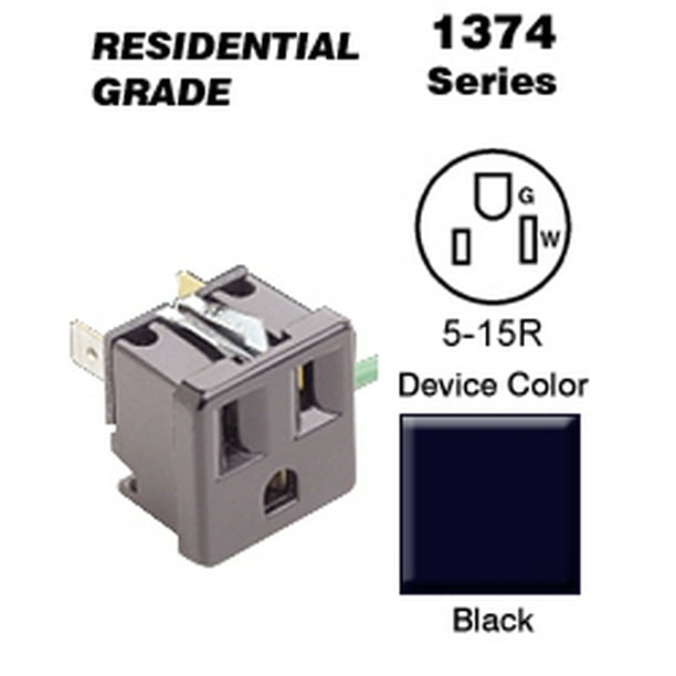 Leviton 1374500 SnapIn Panel Mount Receptacle Commercial Grade 5