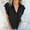 Black, variant on Yanlir Vacation Clothes Women's V-Neck Sleeveless Pleated Leaf Print Blouse Summer Dressy Solid Color Fashion Tops 2025 Party and Beach Wear(White,2XL)