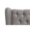 Best Master Furniture Talia Upholstered Velour Panel Bed, Queen Grey