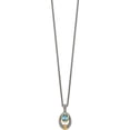 thumbnail image 3 of Sterling Silver With Gold-Tone Flash Gold-Plated London Blue Topaz Necklace Made In Thailand qtc1380, 3 of 6