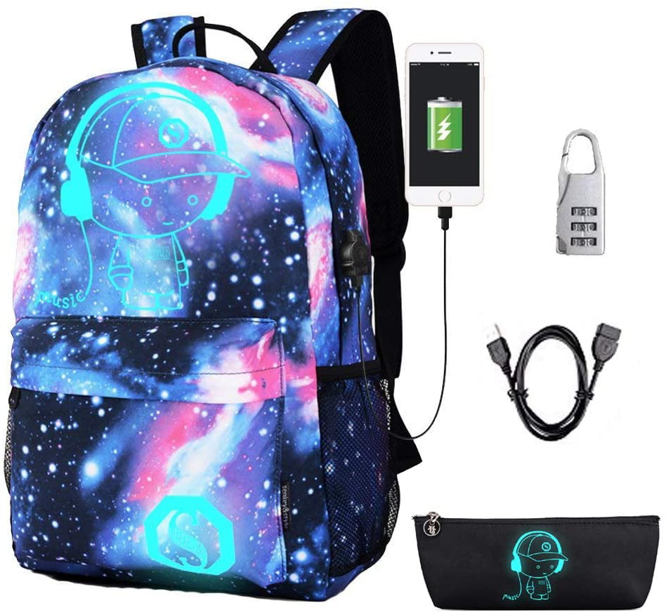DOLIROX Anime Luminous Backpack Boys Girls Outdoor Backpack Daypack Unisex Shoulder School Bag Laptop Bag Grey A 