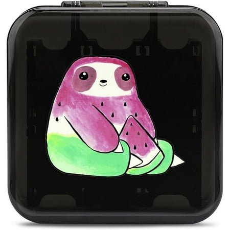 Watermelon Sloth 12 Game Card Case for Switch Portable Hard Shell Protective Game Card Holder Box