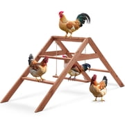 Extra Large Chicken Roosting Bars, DOMIPET 69 Wooden Chicken Roosting Ladder with Swing, Chicken Perches Activity Play Set for Coop Accessories, Fun Roost Toys for Hens, Easy to Assemble & Clean